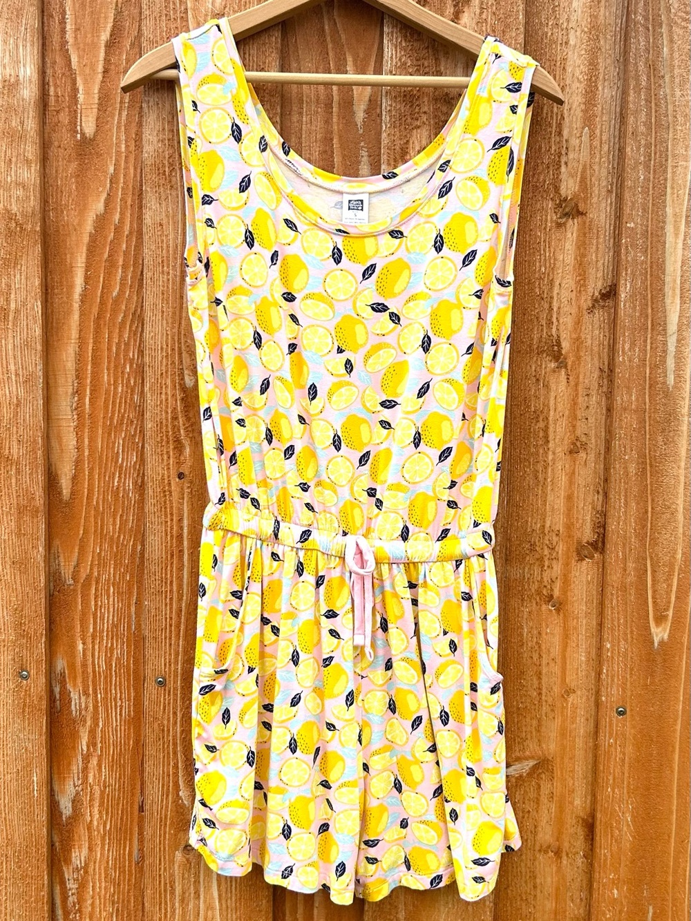 Alex's Lemonade Stand Lemon Print Sleeveless Romper Shorts Preppy Summer Size S